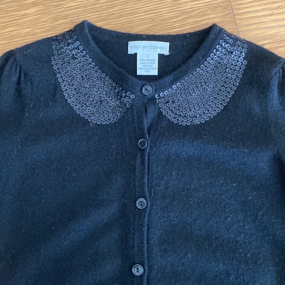 Bergdorf Goodman Girl Cashmere Black Cardigan Top Size 5 - Picture 2 of 4